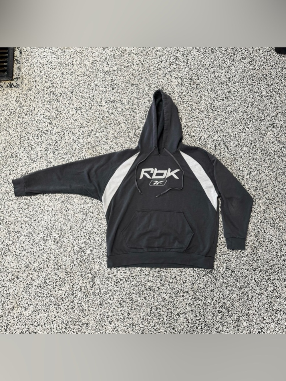 Reebok Grey & White Logo Pullover Hoodie